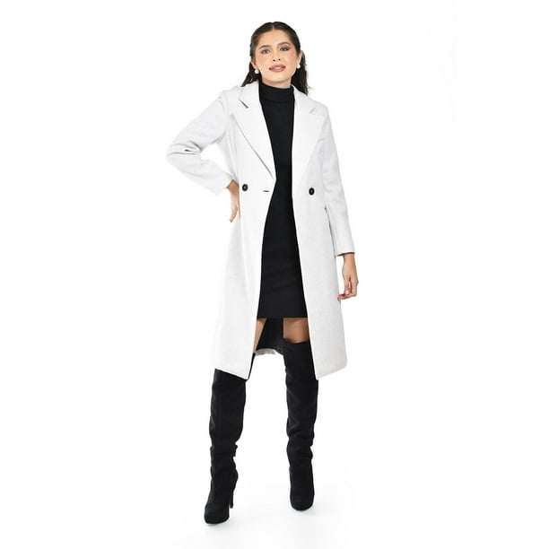 Abrigo largo con doble boton Roman Fashion /Juvenil, 2009 (Hueso) beige M