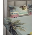thumbnail image 2 of Surf Sheet Set, Minivan the Beach Retro Inspired Vacation Clouds in Summer Sky Honeymoon Destination, Fitted and Flat Sheet Pillowcases Bedding Accent 4 Piece Set, Calking, Multicolor, by Ambesonne, 2 of 4