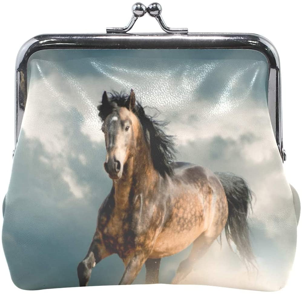 Horse Print Women Coin Purse Clutch Small Pouch Girl Female Wallet Cash Bag Card Change Holder Organizer Small Mini Storage For Girl Party Gift 