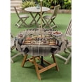 thumbnail image 4 of Outdoor Tablecloth with Umbrella Hole for Patio/Picnic/Party/Camping, Farmhouse Flower Waterproof Table Cloth Round Cover Washable, Spring Vintage Truck Black Plaid Wood Grain (Dia 60"), 4 of 8