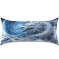 thumbnail image 3 of GZHJMY Satin Pillowcase for Hair and Skin Breathable Slip-Cool, Wrinkle-Resistant Soft and Smooth 20x26In Single Side Envelope Opening Without Zipper Dragon Ocean, 3 of 7