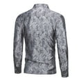 thumbnail image 3 of Cloudstyle Men's Fashion Printed Brocade Cotton Casual Long Sleeve Slim Fit Lapel Dress Shirt, 3 of 4