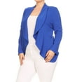 thumbnail image 3 of Women's Plus Size Solid Long Sleeve Blazer Jacket ? Office Workwear Open Front, 3 of 4
