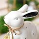 thumbnail image 3 of Newway Valery Madelyn 2pcs Easter Decorations, Spring Decor, Ceramic Bunny Figurine,Easter White Bunny Figurines,Rabbits Ornaments with Polka Dot for, 3 of 5