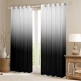 thumbnail image 2 of jejeloiu Modern Minimalist Style Blackout Curtains Set of 2 (52x84 Each),Abstract Geometric Window Curtains,Gradient White Black Curtains and Drapes For Men Women,Super Cozy Room Decor, 2 of 6