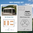 thumbnail image 3 of 13' x 9' Screen House Tent with Projection Mesh Gazebos Camping Tent for Outdoor Patios Backyards Beige, 3 of 9