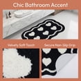 thumbnail image 3 of Unique Bargains Aesthetic Ultra Absorbent Shaggy Non Slip Bath Mat Black Heart 32" x 20", 3 of 6