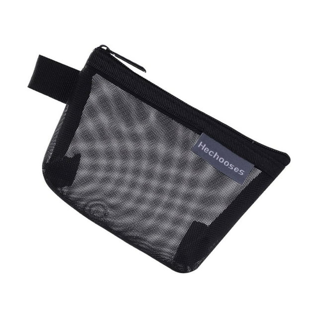 Estuche organizador de viaje jinwen malla de nailon almacenamiento de belleza negro