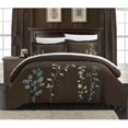 thumbnail image 1 of Chic Home DS2941-US Ensemble de Couette Brodée Florale - Marron - Grand - 3 Pièces, 1 of 1