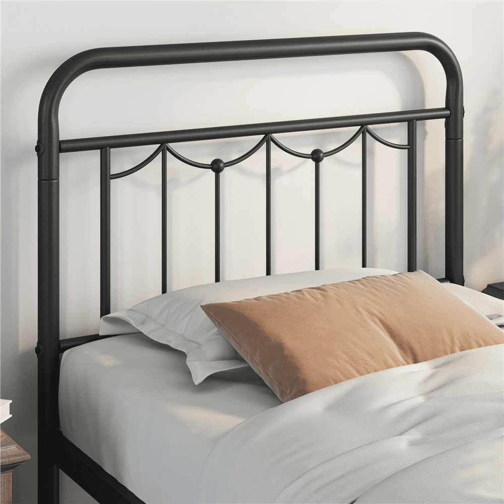 Yaheetech Metal Platform Bed Frame with Headboard and Footboard, Twin Size, Matte Black