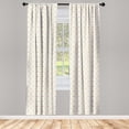 thumbnail image 3 of Ambesonne Abstract Curtains, Cartoon Sun Pattern Print, Pair of 28"x63", Yellow Green Off White, 3 of 5