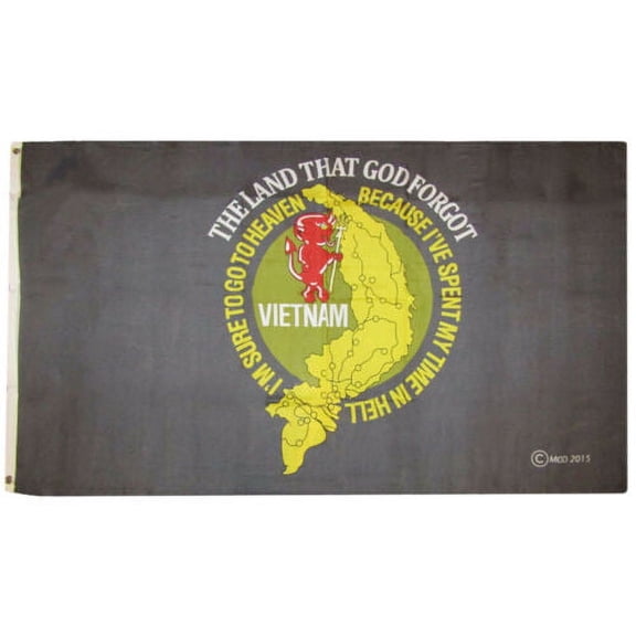 3x5 Vietnam The Land That God Forgot Grey Gray 5x3ft Flag Grommets Polyester