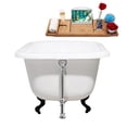 thumbnail image 5 of 48" Cast Iron R5101BL-CH Soaking Clawfoot Tub and Tray with External Drain in Polished Chrome and Matte Black Clawfeet, 5 of 11