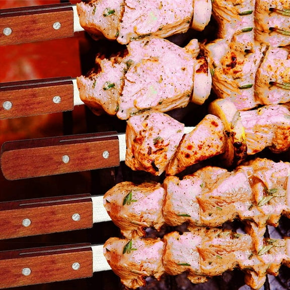 FRCOLOR  4 Pcs Skewers for Kabobs Barbecue Grill Grilling Charcoal Brown