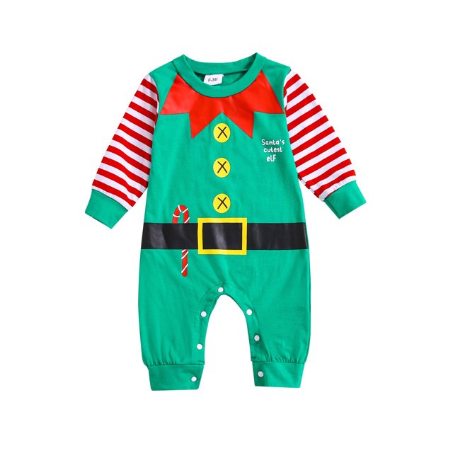 Mi primer atuendo navideño para bebé niño niña, mameluco de manga larga para recién nacido, disfraz de elfo y reno, trajes de Papá Noel