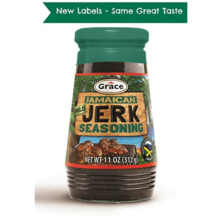 Grace Jerk Seasoning Mild 1 Bottle 10 oz Spicy Authentic Jamaican Jerk Sauce Caribbean Marinade Rub for Chicken Pork Fish Vegetables Steak Tofu and More Bonus Jerk Cooking Recipe eBook Walmart