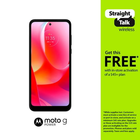 Straight Talk Motorola Moto g Power (2022), 64GB, Black- Prepaid Smartphone