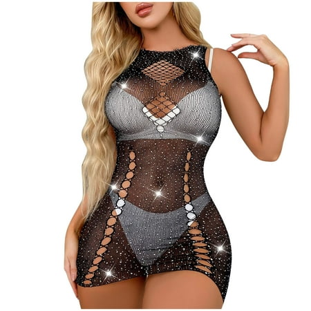 GuessLookry 2023 Sexy Ladies Lace Women Sexy Lingerie Lace Babydoll Underwear Sleepskirt Satin Lace Long Gown Holiday or Birthday Gifts