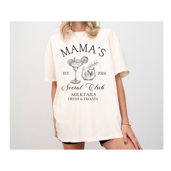 Gildan Mamas Social Club Graphic Tee, Playful Quote for First-Time Moms Navigating Nursing and Pump Life With Humor, S-5XL Shirt