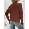 thumbnail image 5 of Pink Queen Spring Sweaters for Women 2026 Pullover Sexy V Neck Long Sleeve Twist Knot Cropped Knit Tops, 5 of 9