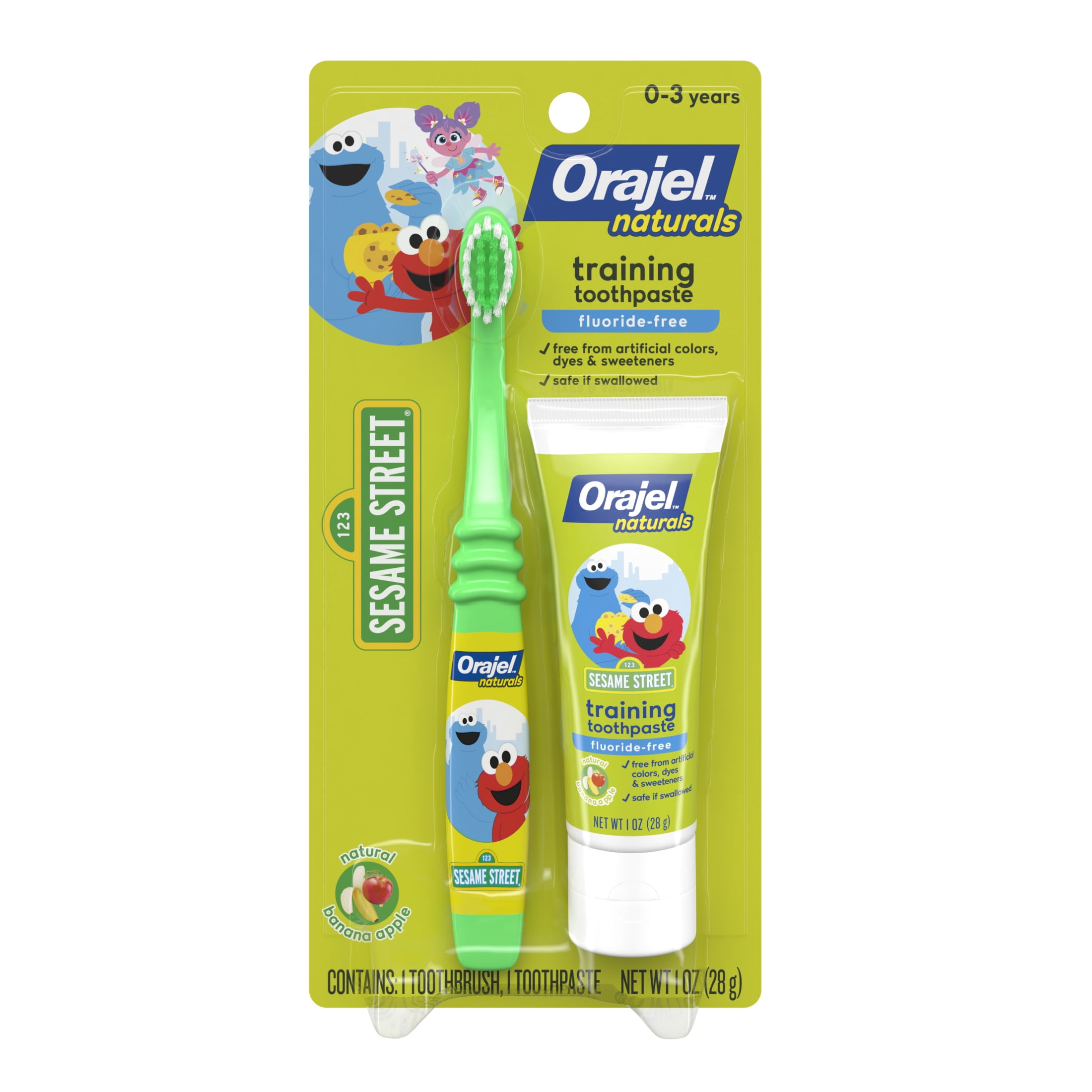 Orajel Kids Elmo Training Toothpaste Fluoride-Free, 1oz with 1 Kid