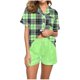 thumbnail image 5 of Conjunto de Verano para las Mujeres, Estampado Cuello de Manga Corta Y Pantalones Cortos, Moda Casual de Dos Piezas, 5 of 8