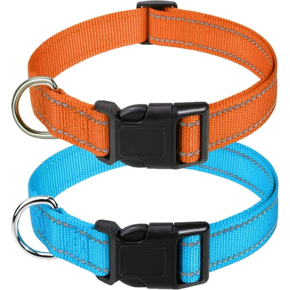 3/4 Inch Adjustable Dog Collar, E-Collar Replacement Strap Fit All Brands of Shock Training Collars and Bark Collars - Durable and Reflective - 2 Packs