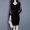 F-106Black, variant on ZHOGXU Women's Velvet Dress Half Sleeve V Neck Solid Color Patchwork Mesh Fashion Comfortable Dresses For Evening Party,Black,L