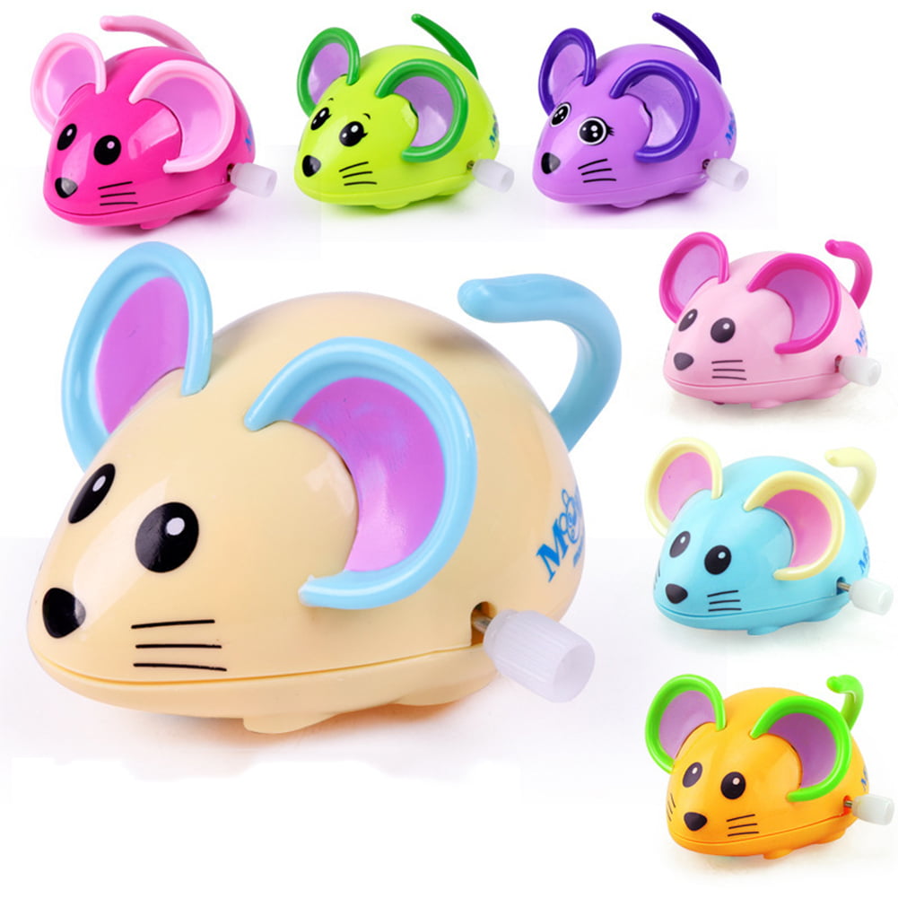 SunHLX Cute Cartoon Animal Rat Wind Up Toy Running Clockwork Mouse Baby  Kids Gift 