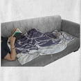 thumbnail image 6 of Nautical Soft Flannel Fleece Throw Blanket, Old Sail Boat in the Ocean on White Background Pirate Treasure Retro Illustration, Cozy Plush for Indoor and Outdoor Use, 70" x 90", Lavender, by Ambesonne, 6 of 6