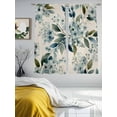 thumbnail image 3 of Spring Flowers Sheer Curtains 63 Inch Length 2 Panels Set Window Treatments, Watercolor Floral Leaves Botanical Beige Rod Pocket Semi Curtains for Living Room/Bedroom/Kitchen Décor, 104"W x 63"L, 3 of 7