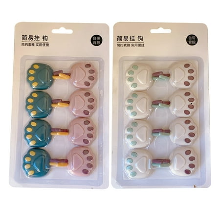 

16Pcs No Trace Cartoon Hooks Strong Wall Mounted Hooks Nail-free Storage Hooks