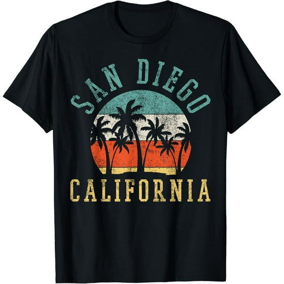 San Diego California T-Shirt Black Medium