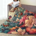 thumbnail image 6 of Bingfone Butterflies In Blooming Garden Print Flannel Fleece Blanket Throw Blanket for Bed,Sofa,Couch,Travel,Camping(50"x40" ), 6 of 8