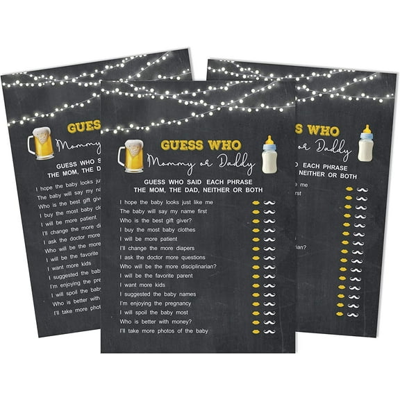 Inkdotpot Who Game Mommy Or Daddy 50 Sheet Fun Baby Shower Game A Baby Is Brewing Gender Neutral Party Supply