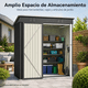 thumbnail image 3 of Zocalo Cobertizo de Almacenamiento para Jardín Exteriores, 162x95x181cm, Gris, 3 of 12
