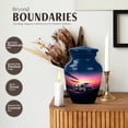 thumbnail image 3 of JAGASY Classic Car Miniature Urn for Ashes, Blue Small Urns for Human Ashes Keepsake, Sunset Purple & Pink Sky Decorative Urns for Siblings, Cremation Urn for Sister & Brother, (3 Inch), 3 of 7