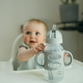 thumbnail image 4 of Dr. Brown's Wide-Neck Sippy Straw Bottles with Silicone Handles, Gray and Pink, 9oz/270ml, 2-Pack, 4 of 10