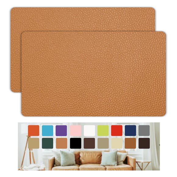 Kit de parches para reparación de cuero Giftmeet 20 x 30 cm marrón claro, 2 piezas
