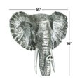 thumbnail image 4 of DecMode Silver Polystone Metallic Elephant Wall Decor with Tusks, 4 of 14