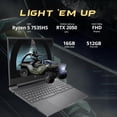 thumbnail image 2 of New HP Victus 15.6" FHD Gaming Laptop,AMD Ryzen 5 7535HS,NVIDIA GeForce RTX 2050,32GB RAM,2TB SSD,Wi-Fi,Bluetooth,Backlit Keyboard, HD Webcam,Windows 11 Home,Mica Silver, 2 of 6