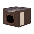 thumbnail image 1 of Cama de gato plegable para múltiples pequeñas mascotas gatito gatito anti -scratch cueva lavable Marrón, 1 of 8