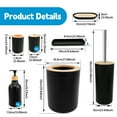thumbnail image 4 of Matte Black Bathroom Accessories Set, 9 Pcs Bathroom Accessory Set with Bamboo Tray, Soap Dispenser and Toothbrush Holder Set, Qtip Holder Set, Farmhouse Boho Bathroom Set Complete, 4 of 8