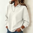 thumbnail image 2 of Aboser Business Sweatshirts for Women Dressy Casual Patchwork Shirts Long Sleeve Collared Sweatshirt Comfy Soft Pullover Tops, 2 of 9