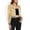 Gold, variant on Women's Sequin Bomber Jacket with Striped Ribbed Trim and Zip Front- Small, Gold