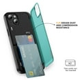 thumbnail image 2 of ShellTech Case for iPhone 15 Plus,Built-in Card Slot Case Shockproof Rubber Hybrid PC Flip Kickstand Heavy Duty Military Grade Armor Cover,Cyan, 2 of 8