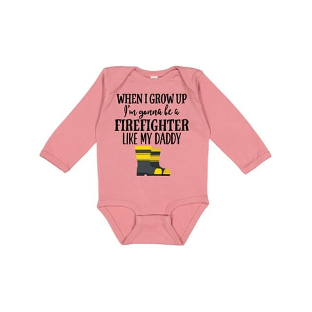 

Inktastic Future Firefighter Like Daddy Gift Baby Boy or Baby Girl Long Sleeve Bodysuit