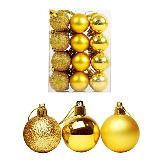 Adornos navideños con forma de esferas doradas de 5 cm de diámetro, juego de 20
