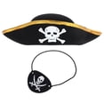thumbnail image 3 of Juego de 2 sombreros piratas y parches para el ojo para niños y adultos, para cosplay, fiestas de máscaras, decoraciones de Halloween, accesorios para disfraces de piratas., 3 of 7