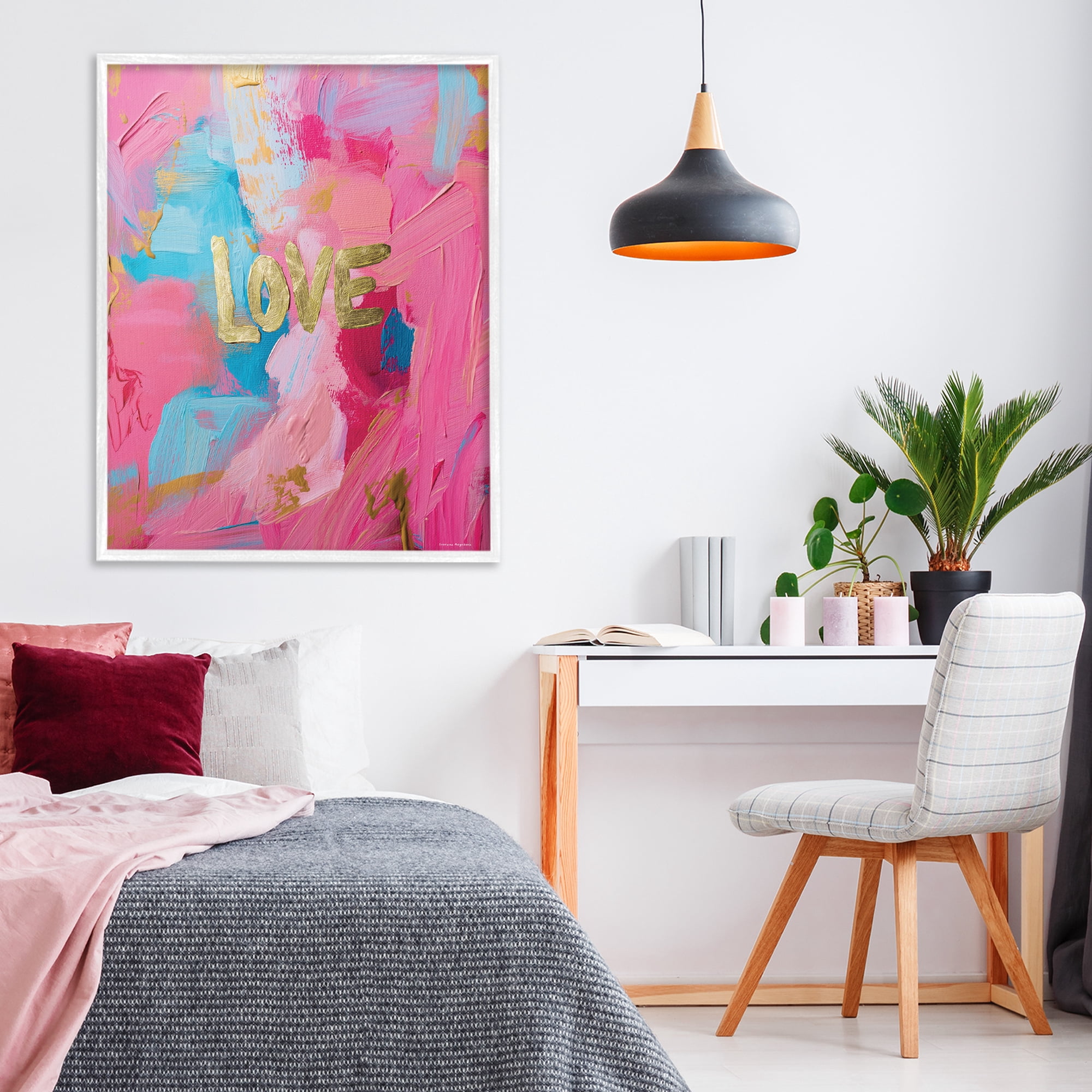 Stupell Industries Glam Love In Motion White Framed Giclee Art, design by Svetlana Aleynikova